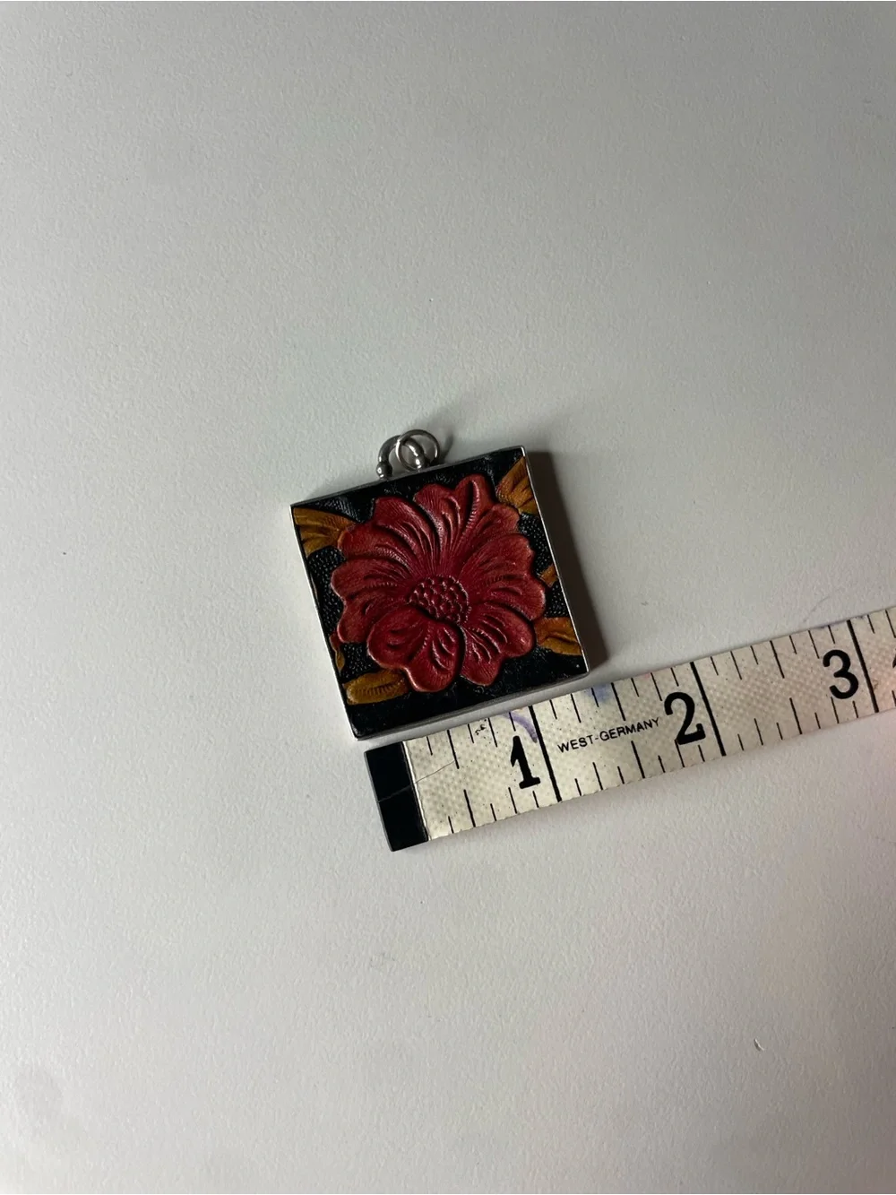 Vintage PB Sterling Silver and Material Flower Board Charm